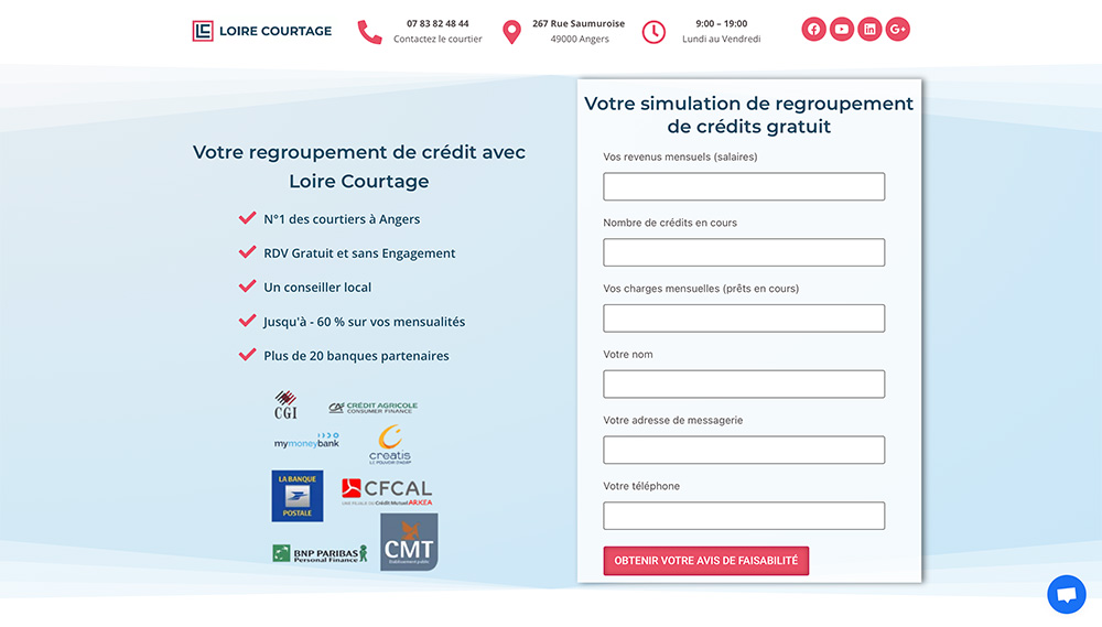 Landing page courtier immobilier